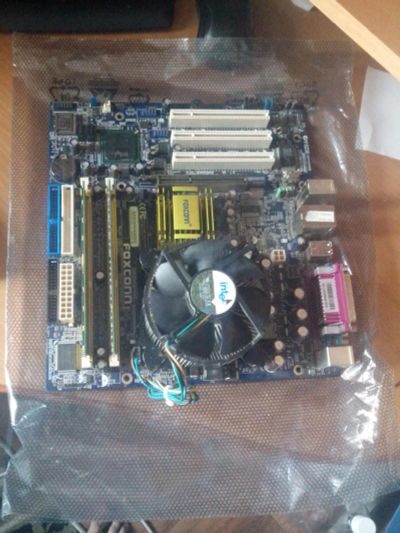 Лот: 6802694. Фото: 1. Foxconn 865G7MF-SH +Celeron D... Материнские платы