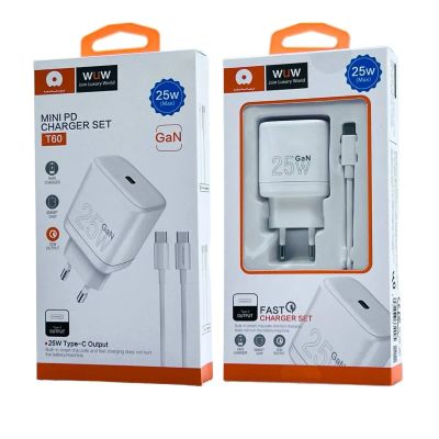 Лот: 22143177. Фото: 1. СЗУ WUW T60 USB-C25W PD TYPE-C... Зарядные устройства, блоки питания, адаптеры сетевые для смартфонов