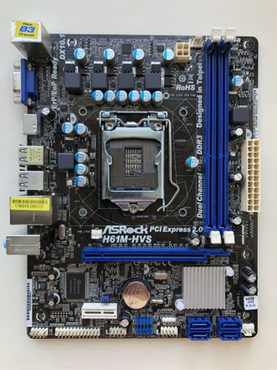 Лот: 20405809. Фото: 1. MB ASRock H61M-HVS (iH61). Материнские платы