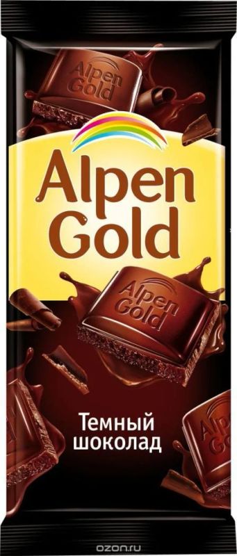 Лот: 10779374. Фото: 1. Alpen Gold. Темный шоколад. 90г... Корма