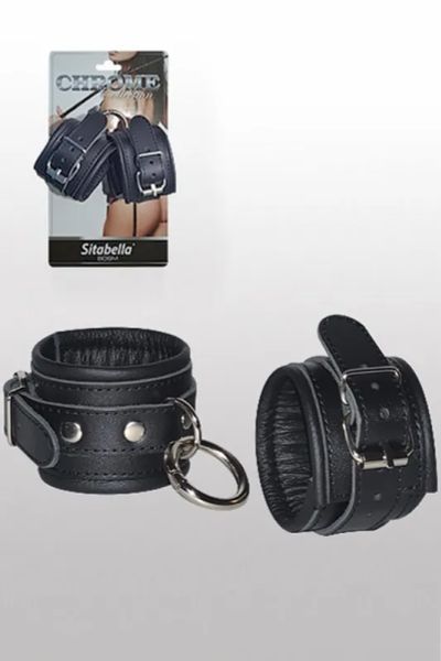 Лот: 22065309. Фото: 1. Кожаные наручники с круглым карабином... Игрушки