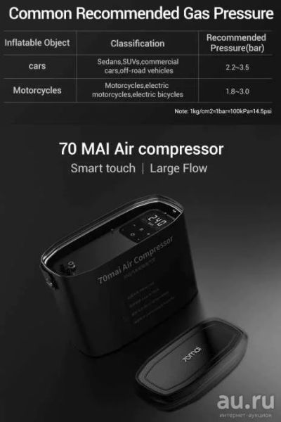 Лот: 15609501. Фото: 1. Xiaomi 70mai Air Compressor Автомобильный... Компрессоры автомобильные, шинные насосы