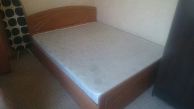 Лот: 9379309. Фото: 1. двухспальная кровать с матрасом. Кровати