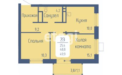 Лот: 25294333. Фото: 1. 2-комн. квартира , Красноярск... Квартиры, студии