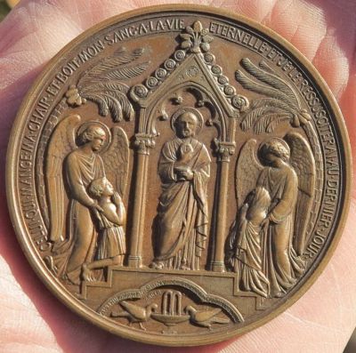 Лот: 15180302. Фото: 1. медаль бронзовая памятная Конфирмация... Другое (значки, медали, жетоны)