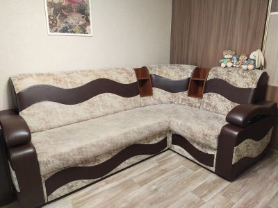 Лот: 20540695. Фото: 1. Угловой диван и кресло бу. Диваны