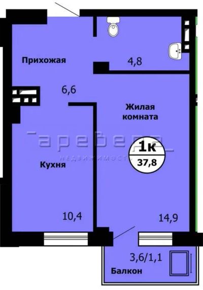 Лот: 19816727. Фото: 1. 1-комнатная квартира на пр-кт... Квартиры, студии
