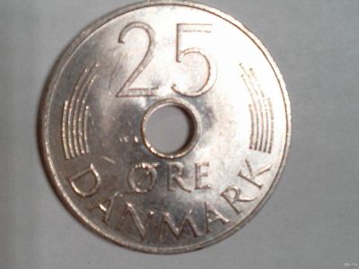 Лот: 14478344. Фото: 1. Монета Дании 25 эре (3). Европа