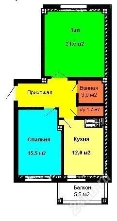 Лот: 2144733. Фото: 1. Абсолютно новая двухкомнатная... Квартиры, студии