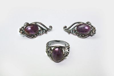 Лот: 7990712. Фото: 1. Гарнитур аметист. Комплекты изделий