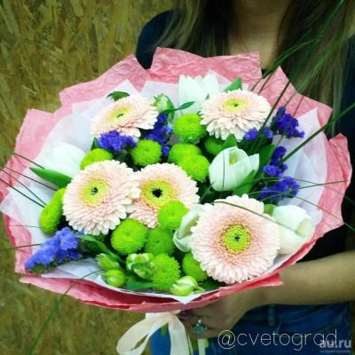 Лот: 6954756. Фото: 1. Цветы . Букет от Цветограда... Свежие цветы