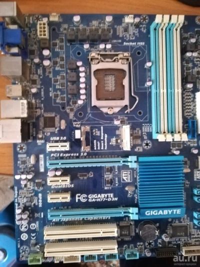 Лот: 13603976. Фото: 1. Мат.плата Gigabyte ga h77 d3h. Материнские платы