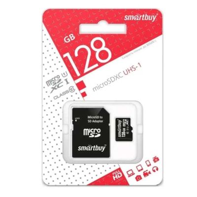 Лот: 19704426. Фото: 1. Карта MicroSD 128 Гб SmartBuy... Карты памяти
