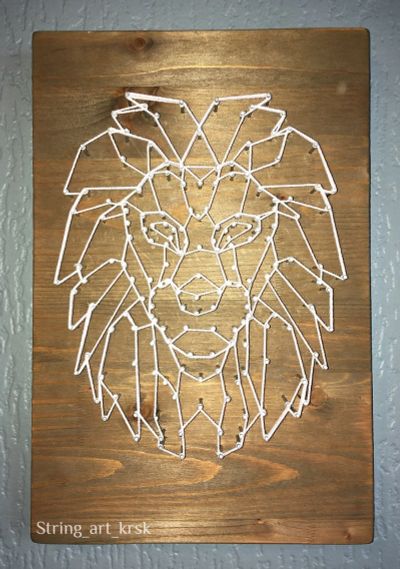 Лот: 16547111. Фото: 1. Картина из гвоздей и ниток. String-art... Картины, рисунки