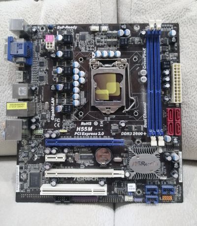 Лот: 15857765. Фото: 1. Материнская плата Asrock H55M. Материнские платы