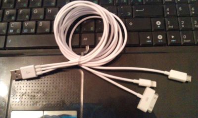 Лот: 5354310. Фото: 1. Micro-Iphone4-Iphone5-USB кабель... Дата-кабели, переходники