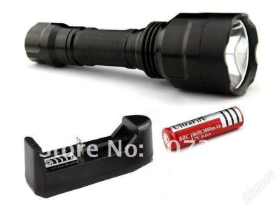 Лот: 2762423. Фото: 1. Фонарь UltraFire C8 + зарядное... Фонарики