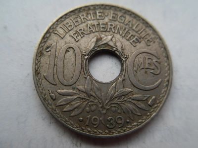 Лот: 10983160. Фото: 1. Франция 10 сантимов 1939. Европа