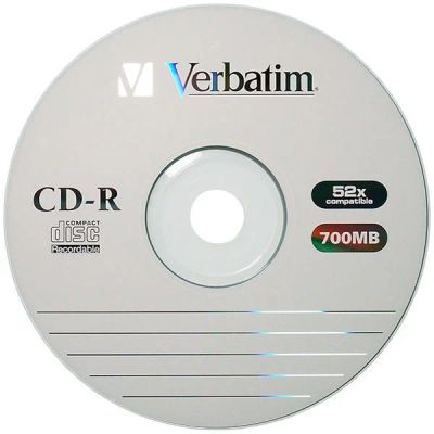 Лот: 17508316. Фото: 1. Диск Verbatim CD-R 700Mb (за штуку... CD, DVD, BluRay