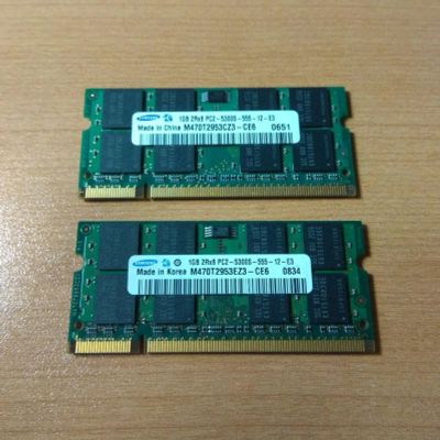 Лот: 10569101. Фото: 1. DDR2 SO-DIMM Samsung 1Gb PC2-5300... Оперативная память