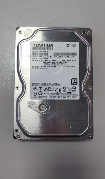 Лот: 21044110. Фото: 1. Жесткий диск Toshiba DT01ACA050... Жёсткие диски (HDD)