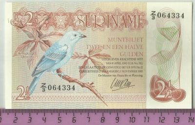 Лот: 4985372. Фото: 1. Суринам. 2 1/2 гульдена 1985 г... Америка