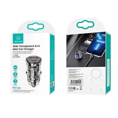 Лот: 22144108. Фото: 1. АЗУ USAMS US-CC164 1*USB-A 1*USB-C... Зарядные устройства, блоки питания, адаптеры сетевые для смартфонов