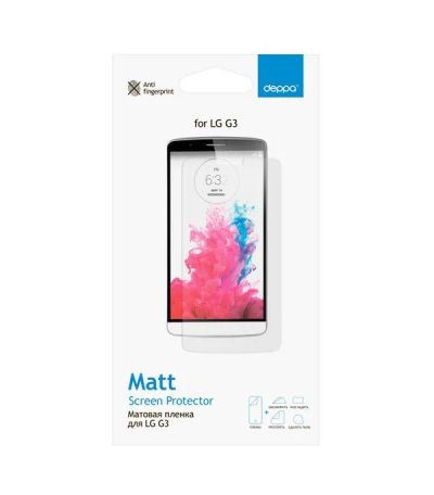 Лот: 8987554. Фото: 1. Защитная пленка LG G3, Deppa матовая... Защитные стёкла, защитные плёнки