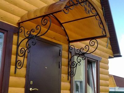 Лот: 9480641. Фото: 1. Козырёк Кованный № 14. Двери входные