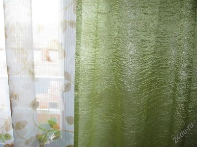 Лот: 2955430. Фото: 1. Комплект штор "Элегия" (зеленый... Шторы, тюль