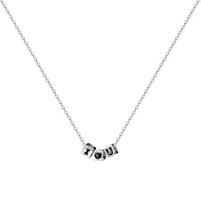 Лот: 23871816. Фото: 1. Серебряное колье I love U с родированием. Колье