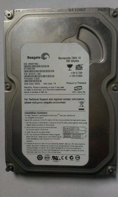 Лот: 10864921. Фото: 1. Seagate 160 Gb IDE. Жёсткие диски (HDD)