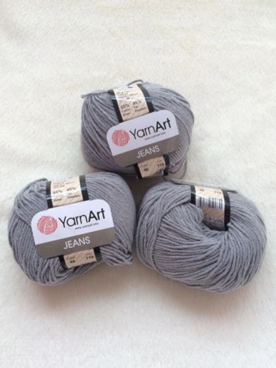 Лот: 12084653. Фото: 1. Пряжа Yarnart Jeans , 55% хлопок... Ткани, нитки, пряжа