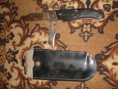 Лот: 17845742. Фото: 1. Нож складной в оригинальном чехле... Ножи, топоры