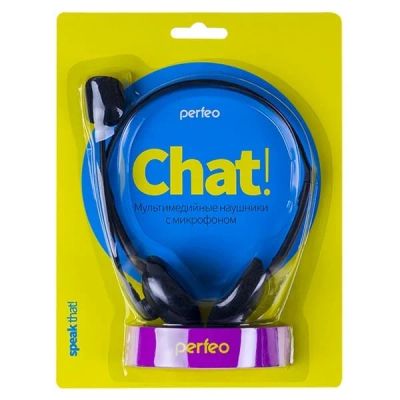 Лот: 21515835. Фото: 1. Гарнитура PERFEO Chat с микрофоном... Наушники, гарнитуры