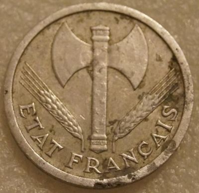 Лот: 8275227. Фото: 1. 2 франка 1943 Франция. Европа