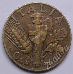 Лот: 149271. Фото: 1. Италия. 10 чентезимо 1941г. Европа