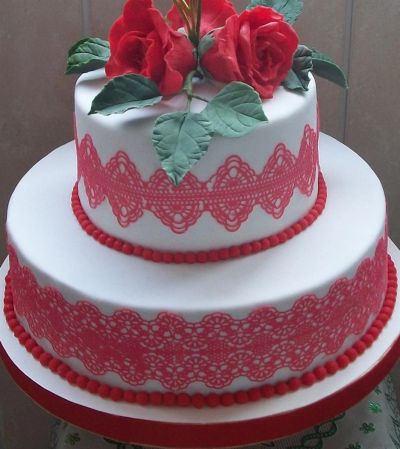 Лот: 1166923. Фото: 1. Торт "Розы и кружева". Торты, пирожные