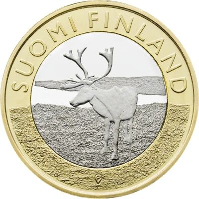 Лот: 7058774. Фото: 1. Финляндия 5 евро 2015 UNC Биметалл... Европа