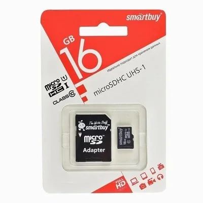 Лот: 16658033. Фото: 1. MicroSD 16 Gb Class 10 SmartBuy... Карты памяти