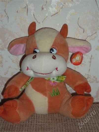 Лот: 2911015. Фото: 1. Игрушка мягкая "Корова" новая... Музыкальные