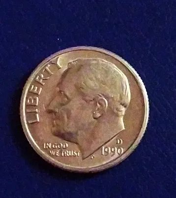 Лот: 20109533. Фото: 1. США 10 центов (дайм) 1990 D KM... Америка