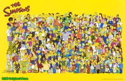 Лот: 6953631. Фото: 1. Постер "Все герои The Simpsons... Другое (картины, панно)
