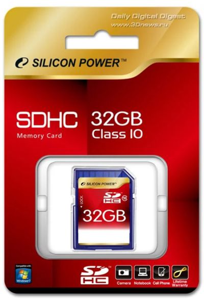 Лот: 11280523. Фото: 1. карта памяти sdhc 32gb silicon... Карты памяти