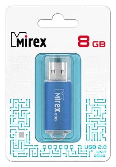Лот: 16172817. Фото: 1. USB 8 Gb Mirex Unit aqua USB 2... USB-флеш карты