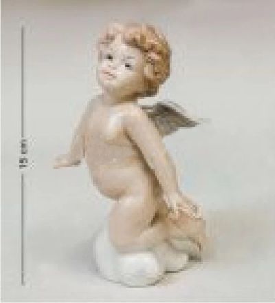 Лот: 8933777. Фото: 1. Ангел на облачке (фарфор) 15 см... Фигурки, статуэтки