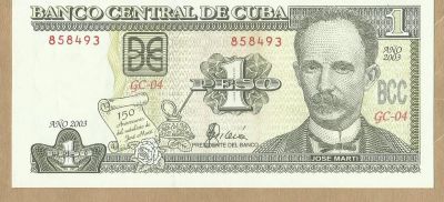 Лот: 10844645. Фото: 1. Куба 1 песо 2003. Америка