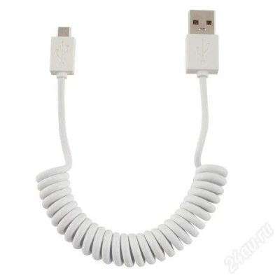 Лот: 2793276. Фото: 1. Micro USB Data/Charging вьющийся... Дата-кабели, переходники