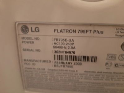 Лот: 13936186. Фото: 1. монитор элт LG Fletron 795ft plus. ЭЛТ-мониторы