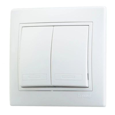 Лот: 12931393. Фото: 1. Выключатель Lezard Mira 2СП, 701-0202-101... Электроустановочные изделия